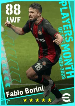 Fabio Borini eFootball 2026 player card — 88 OVR LWF