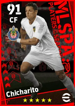 Chicharito eFootball 2026 player card — 91 OVR CF