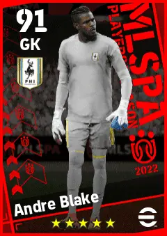 Andre Blake eFootball 2026 player card — 91 OVR GK
