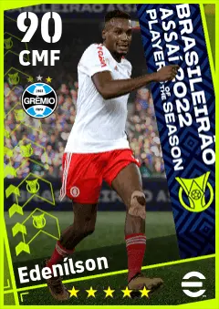 Edenilson eFootball 2026 player card — 90 OVR CMF
