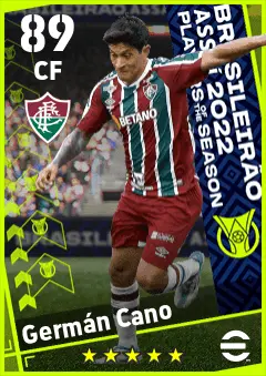 German Cano eFootball 2026 player card — 89 OVR CF