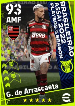 G. de Arrascaeta eFootball 2026 player card — 93 OVR AMF