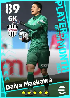 Daiya Maekawa eFootball 2026 player card — 89 OVR GK