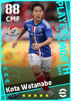 Kota Watanabe eFootball 2026 player card — 88 OVR CMF
