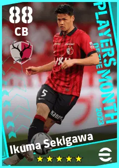 Ikuma Sekigawa eFootball 2026 player card — 88 OVR CB