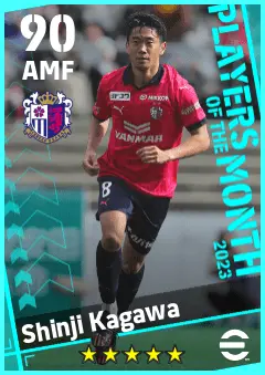 Shinji Kagawa eFootball 2026 player card — 90 OVR AMF