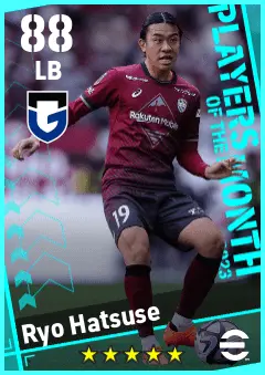 Ryo Hatsuse eFootball 2026 player card — 88 OVR LB