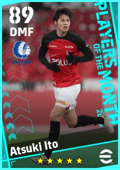 Atsuki Ito eFootball 2026 player card — 89 OVR DMF