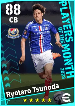 Ryotaro Tsunoda eFootball 2026 player card — 88 OVR CB