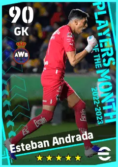 Esteban Andrada eFootball 2026 player card — 90 OVR GK