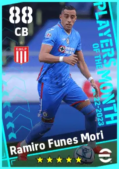 Ramiro Funes Mori eFootball 2026 player card — 88 OVR CB