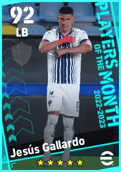 Jesus Gallardo eFootball 2026 player card — 92 OVR LB