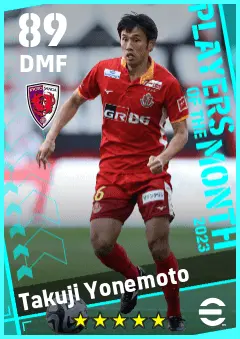 Takuji Yonemoto eFootball 2026 player card — 89 OVR DMF