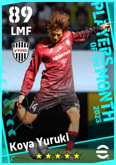 Koya Yuruki eFootball 2026 player card — 89 OVR LMF