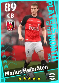 Marius Hoibraten eFootball 2026 player card — 89 OVR CB