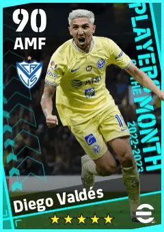 Diego Valdes eFootball 2026 player card — 90 OVR AMF
