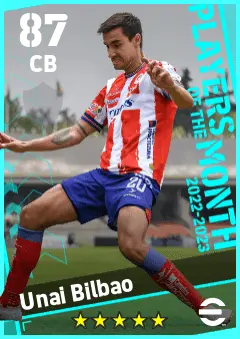 Unai Bilbao eFootball 2026 player card — 87 OVR CB
