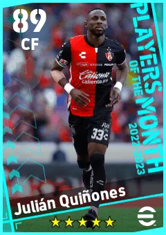 Julian Quinones eFootball 2026 player card — 89 OVR CF