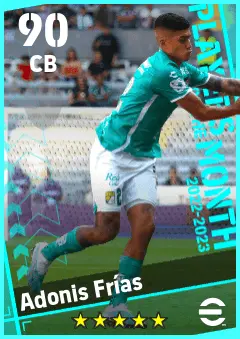 Adonis Frias eFootball 2026 player card — 90 OVR CB
