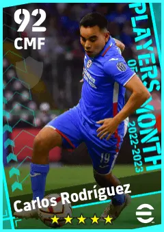 Carlos Rodriguez eFootball 2026 player card — 92 OVR CMF