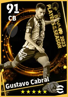 Gustavo Cabral eFootball 2026 player card — 91 OVR CB