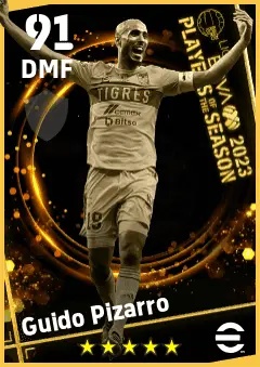 Guido Pizarro eFootball 2026 player card — 91 OVR DMF