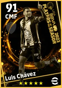 Luis Chavez eFootball 2026 player card — 91 OVR CMF