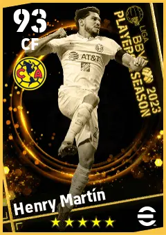 Henry Martin eFootball 2026 player card — 93 OVR CF