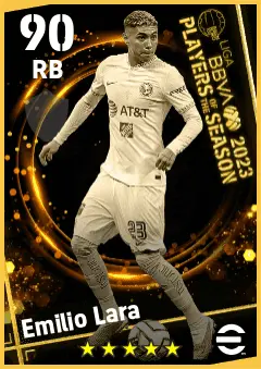 Emilio Lara eFootball 2026 player card — 90 OVR RB
