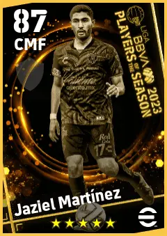 Jaziel Martinez eFootball 2026 player card — 87 OVR CMF