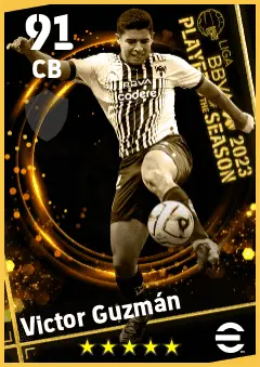Victor Guzman eFootball 2026 player card — 91 OVR CB