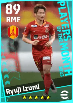Ryuji Izumi eFootball 2026 player card — 89 OVR RMF