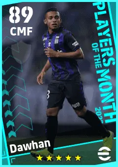 Dawhan eFootball 2026 player card — 89 OVR CMF