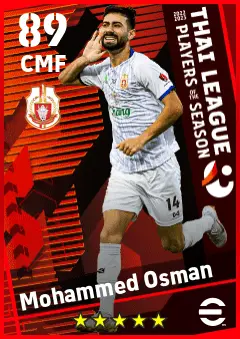 Mohammed Osman eFootball 2026 player card — 89 OVR CMF