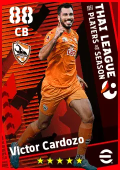 Victor Cardozo eFootball 2026 player card — 88 OVR CB
