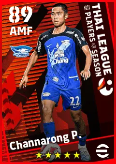 Channarong P. eFootball 2026 player card — 89 OVR AMF