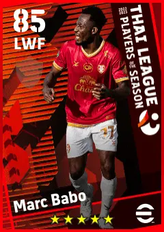 Marc Babo eFootball 2026 player card — 85 OVR LWF