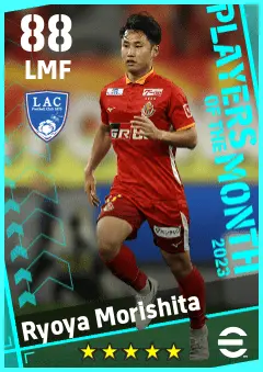 Ryoya Morishita eFootball 2026 player card — 88 OVR LMF