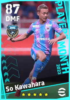 So Kawahara eFootball 2026 player card — 87 OVR DMF