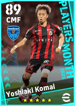 Yoshiaki Komai eFootball 2026 player card — 89 OVR CMF