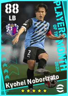 Kyohei Noborizato eFootball 2026 player card — 88 OVR LB
