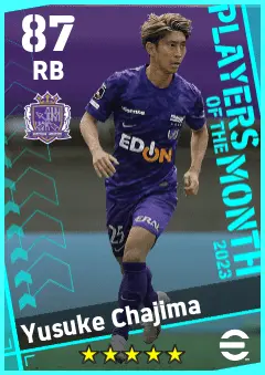 Yusuke Chajima eFootball 2026 player card — 87 OVR RB