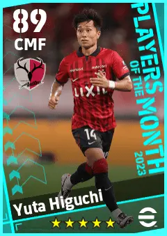 Yuta Higuchi eFootball 2026 player card — 89 OVR CMF