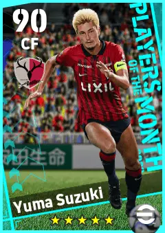 Yuma Suzuki eFootball 2026 player card — 90 OVR CF