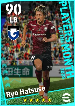 Ryo Hatsuse eFootball 2026 player card — 90 OVR LB