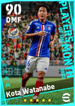 Kota Watanabe eFootball 2026 player card — 90 OVR DMF