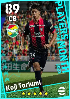 Koji Toriumi eFootball 2026 player card — 89 OVR CB