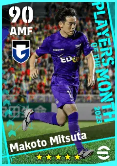 Makoto Mitsuta eFootball 2026 player card — 90 OVR AMF