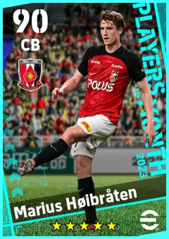 Marius Hoibraten eFootball 2026 player card — 90 OVR CB
