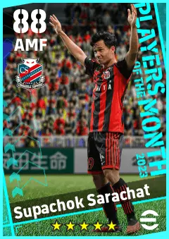 Supachok Sarachat eFootball 2026 player card — 88 OVR AMF